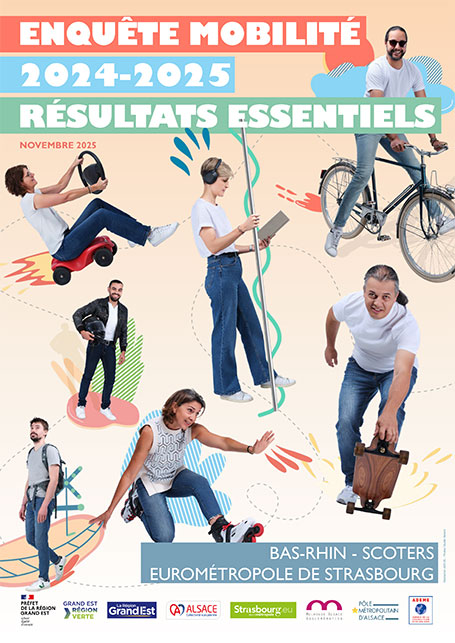 Enquête mobilité 2024-2025 : Résultats essentiels - Bas-Rhin, Scoters et Eurométropole de Strasbourg